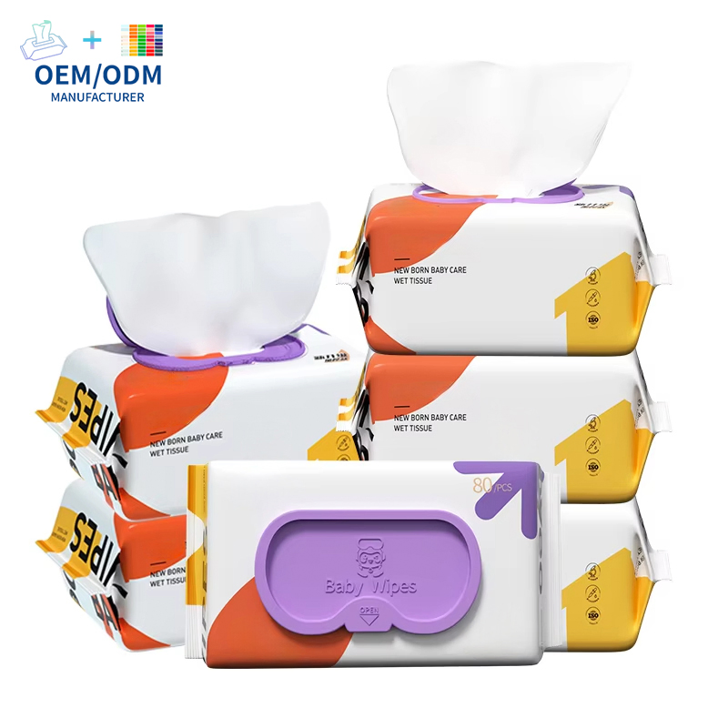 Customizable Wholesale Organic Plant Fiber Water Wipes Flushable Wipes Disposable Baby Wet Wipe for Infant 1-120 PCS Baby Wipes