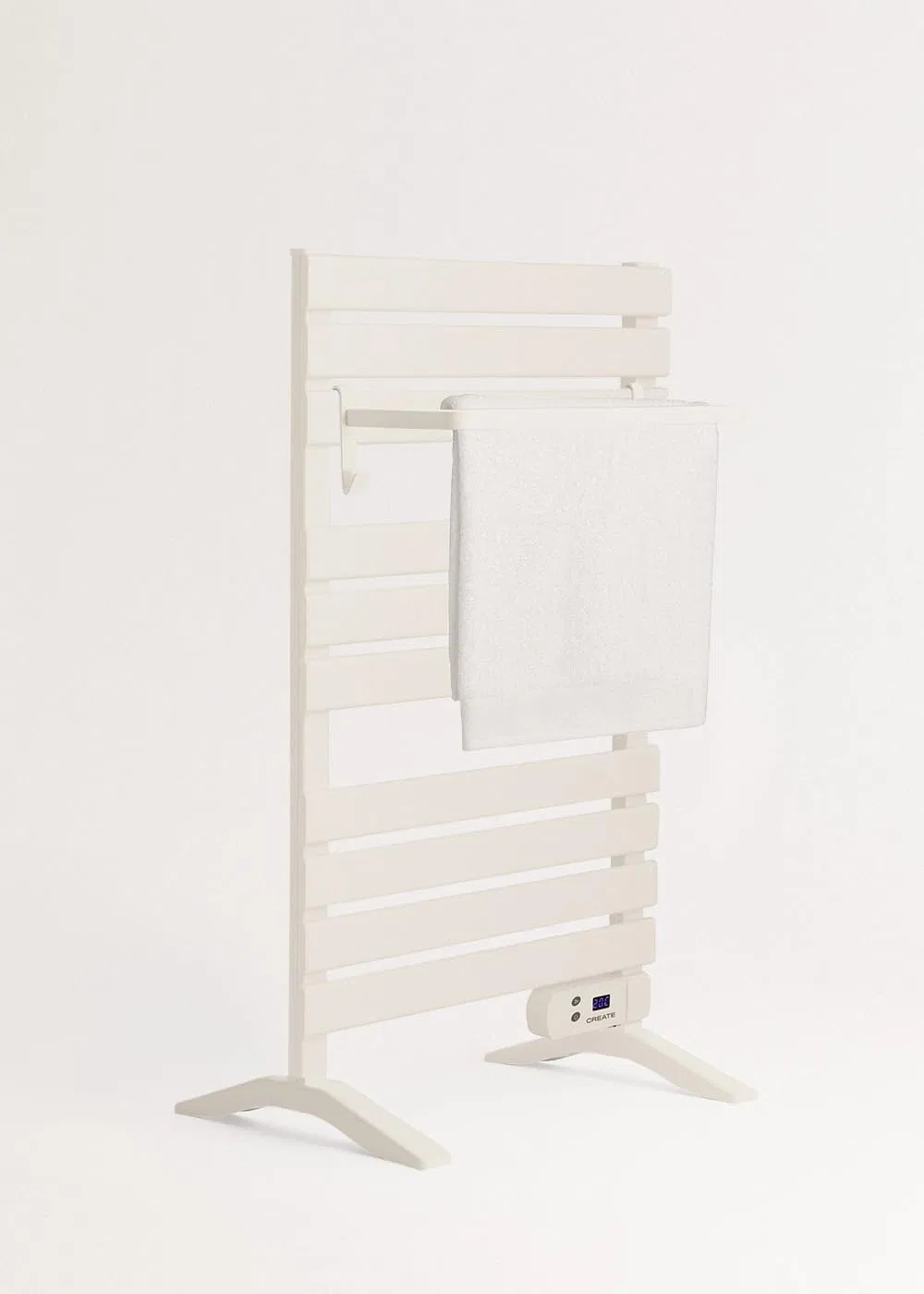 White Straight Timer Function Towel Radiator Electric Bathroom Heater