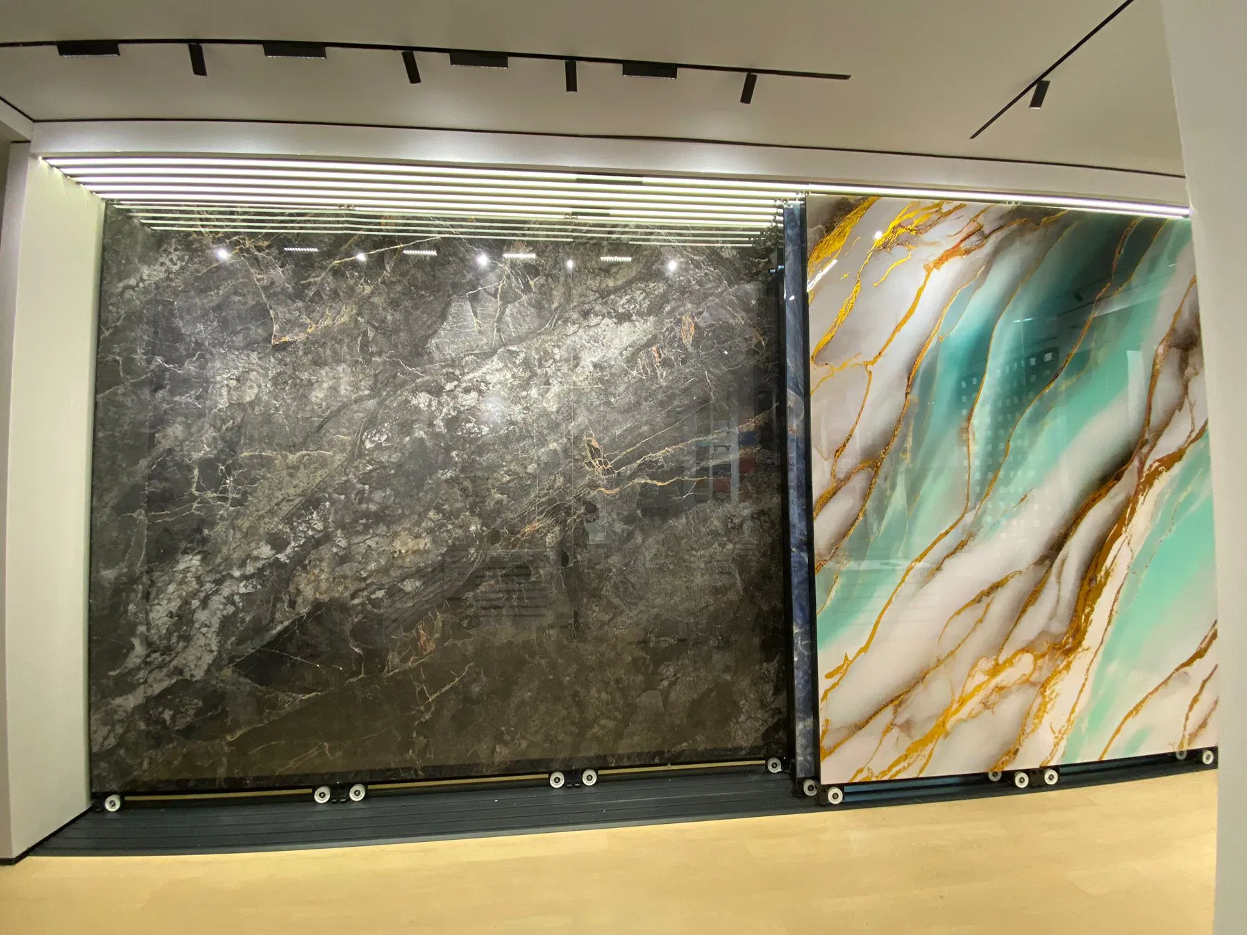 Hot Selling High Glossy Golden Gilded Marble Bamboo Charcoal WPC Wall Panel