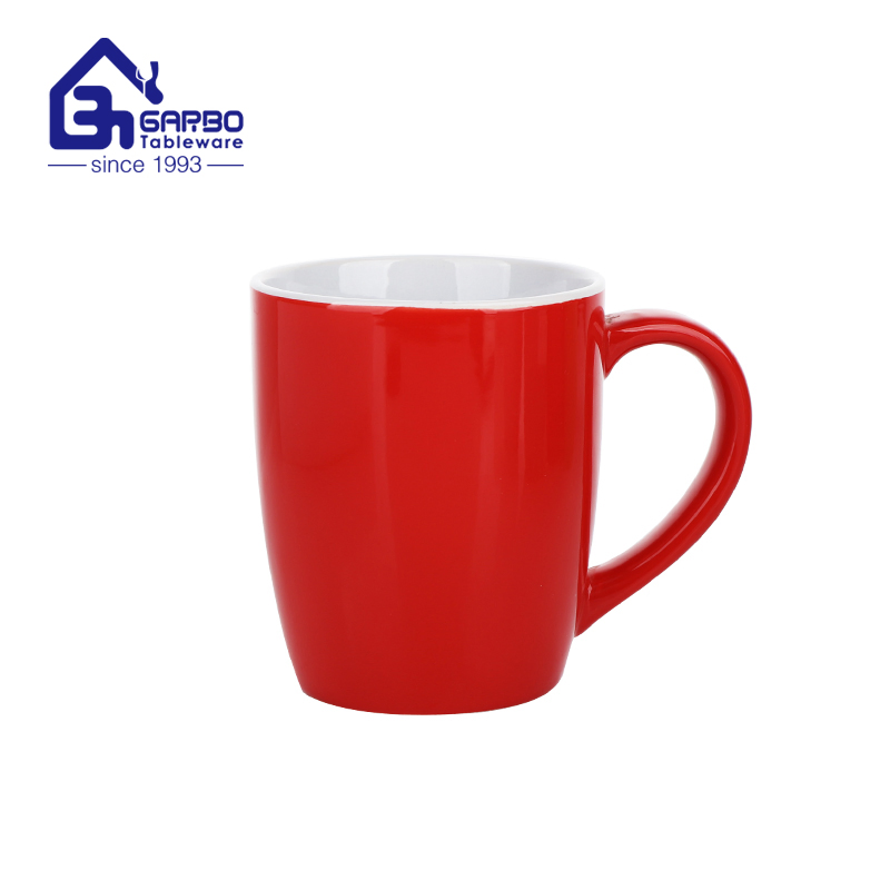 390ml Customized Purple Color Ceramic Coffee Mug Color Glazed Stoneware Water Cup