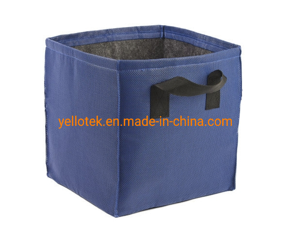 Square Colorful Tear Resistant Double Layer Canvas Fabric Pot with Handle for Urban Farmer Plant