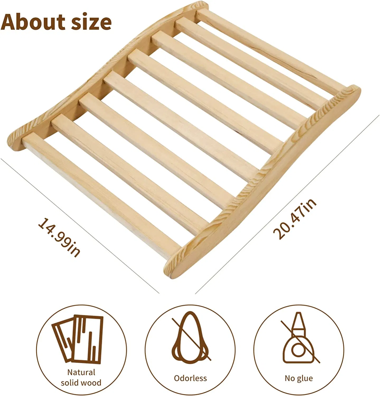 Canadian Red Cedar Sauna Backrest Non-Toxic S-Shape Design Sauna Chair with Backrest for Traditional Sauna