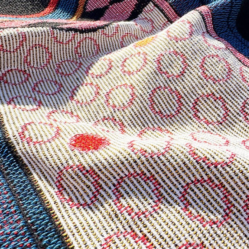 High Quality Woven Tapestry Blanket Custom Design Logo & Pattern Outdoor Travel Jacquard Blanket or Home Use Sofa Blanket