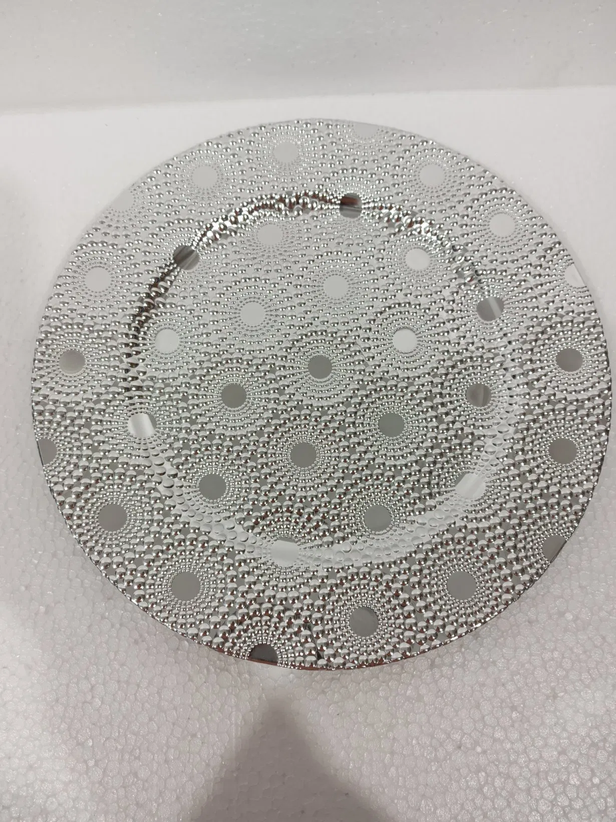 330g Wedding Party Gold Ripple Grid Plate with Wholesale Price