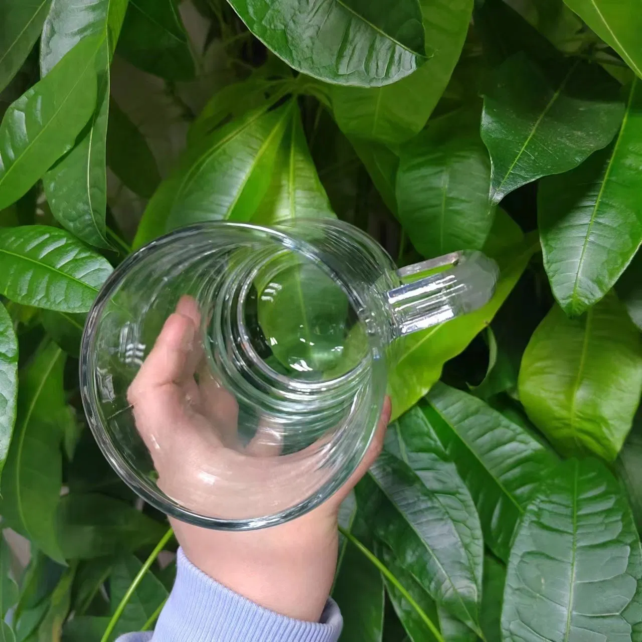 650ml Clear Decal Printing Logo Glass Beer Mug/Thick Beer Glass Cup with Handle/Rtl Glass