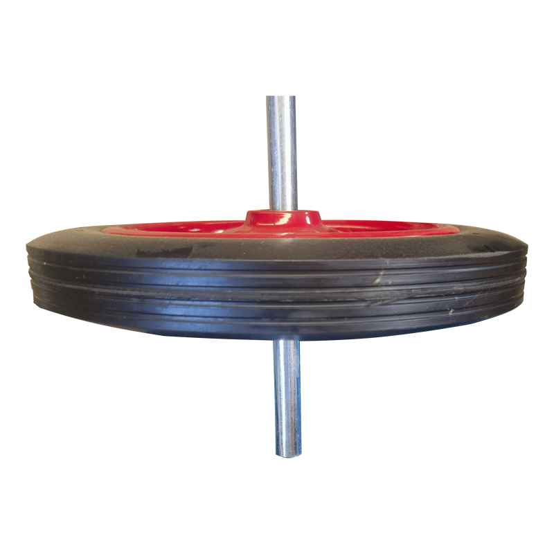 Hautine Solid Rubber Wheel, 5 Bolt Rim, with Axle