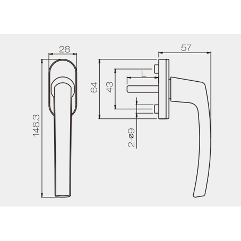 Hot Sale High Quality UPVC Profile Window Handle Aluminium Pcz01