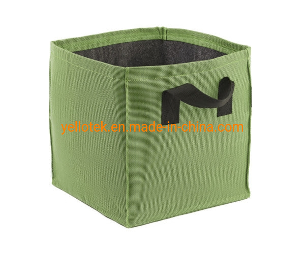 Square Colorful Tear Resistant Double Layer Canvas Fabric Pot with Handle for Urban Farmer Plant
