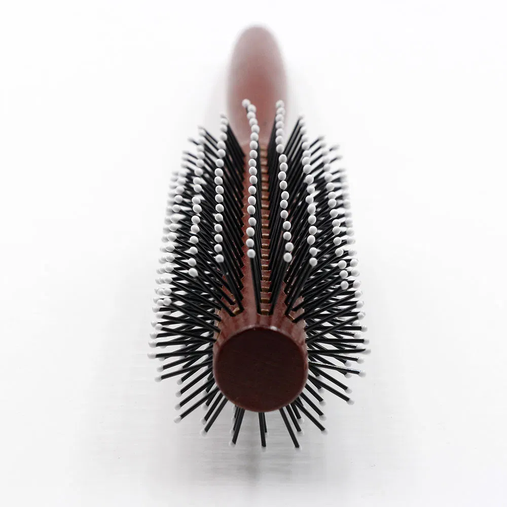 Professional Salon Wooden Round Rolling Anti-Static Curling Comb