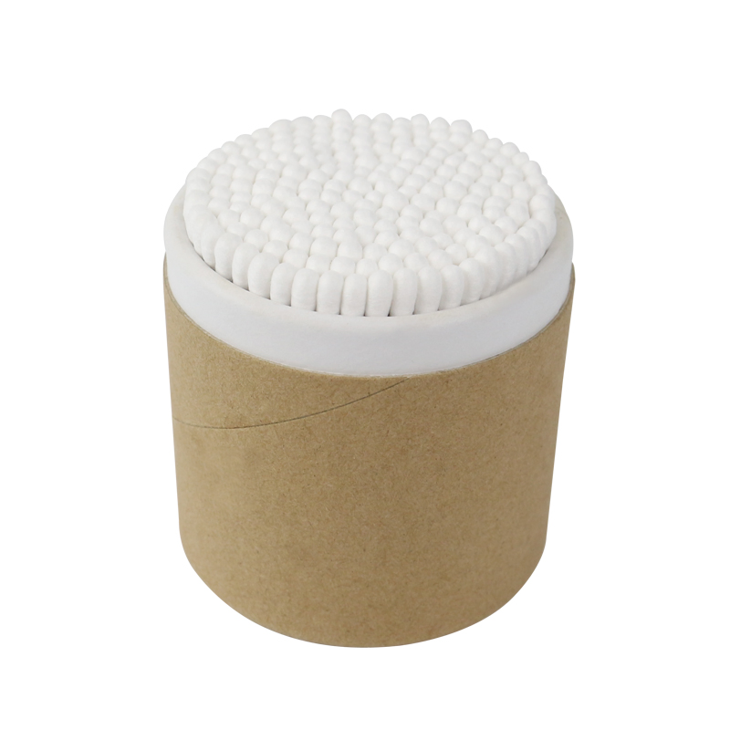 Premium Organic Cotton Buds 200PCS Paper Box Packed Bamboo Stick Ear Cleaning and Makeup Tool Cotton Swabs