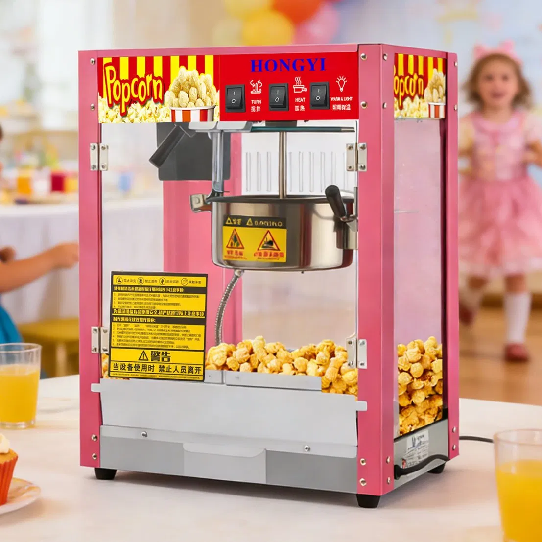 Wholesale Price Multi-Functional and Practical Automatic Popcorn Machine with Stirring Function.