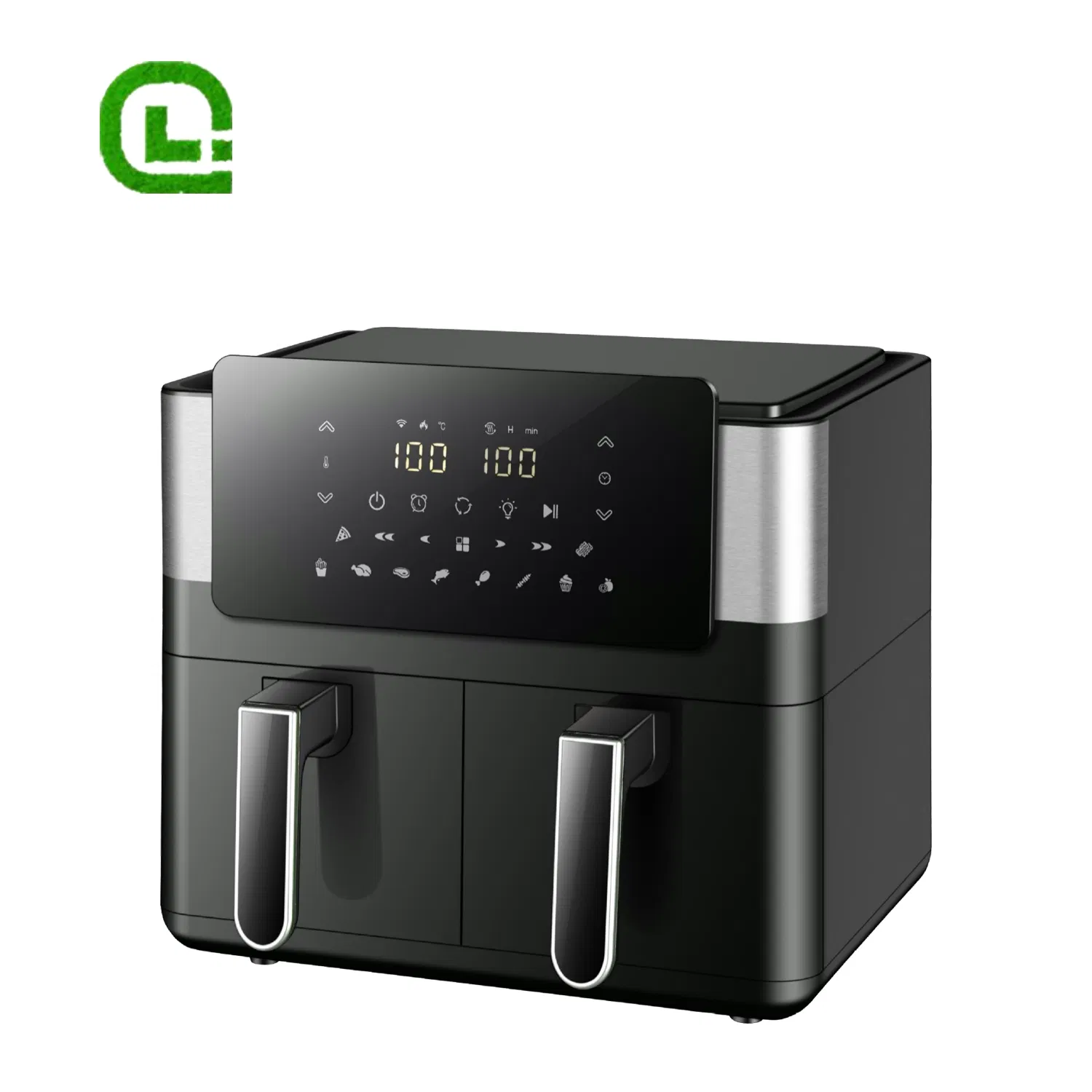 China Wholesale Fashionable Household Air Deep Fryer 2 Baskets with Visible Window Kitchen Appliances for Cooking Without Oil