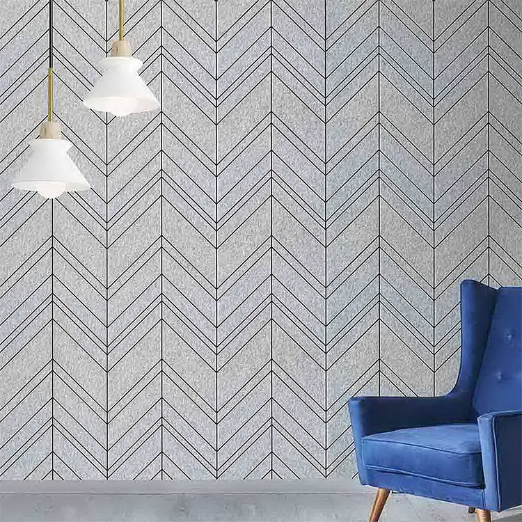 Carved 9mm Panel +2mm Felt Panel Composition Polyester Fiber Acoustic Panels for Decoration