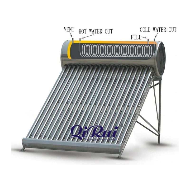 High Quality 150L 200L 240L 300L Tube Coil Solar Water System All Stainless Steel Pressurized Solar Hot Water Heating Heater