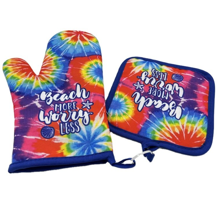 Custom Logo Printed Kitchen Cooking Oven Mitt Potholder