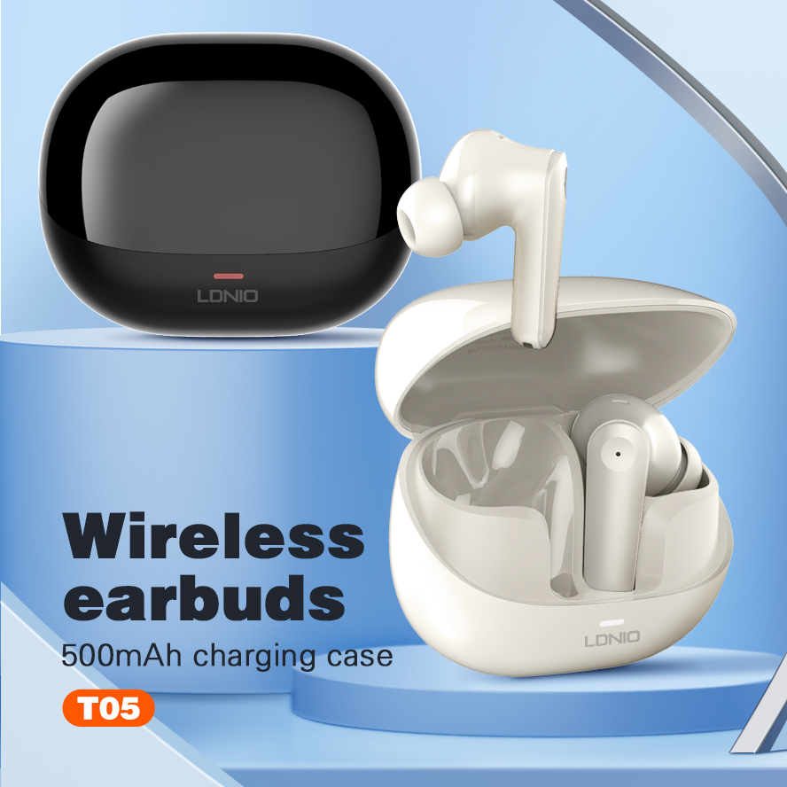 Ldnio T05 High Quality Wireless Earphones Tws Earbuds Stereo Gaming Sports in Ear Headphones Wireless Earbuds