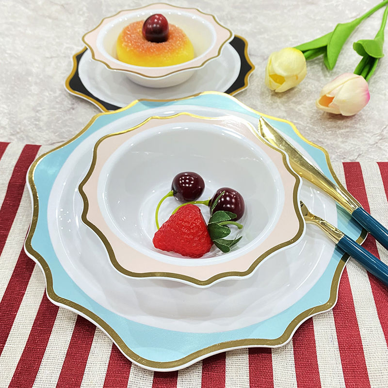 4" Irregular Plastic Silver Plated Flower Shape Bowl Decorative Shaped Flower Soup Bowl