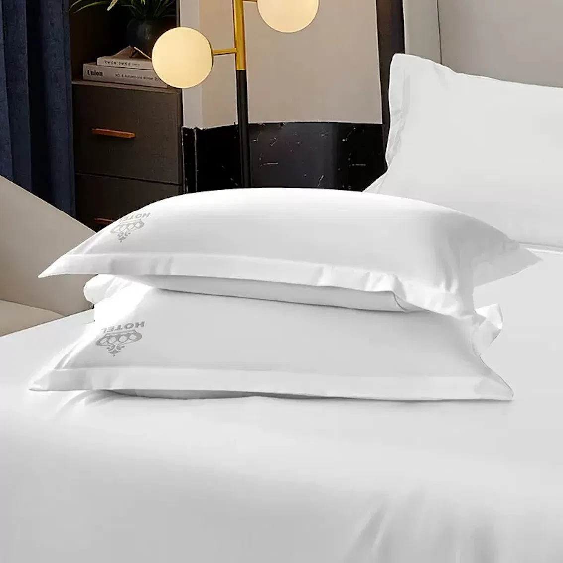 Embroidery Quilt Cover Hotel Style Luxury 100% Cotton Thicken Duvet Cover Pillowcase Flat Sheet White 4PCS Bed Sheets Guangdong Homestay Bedding Set