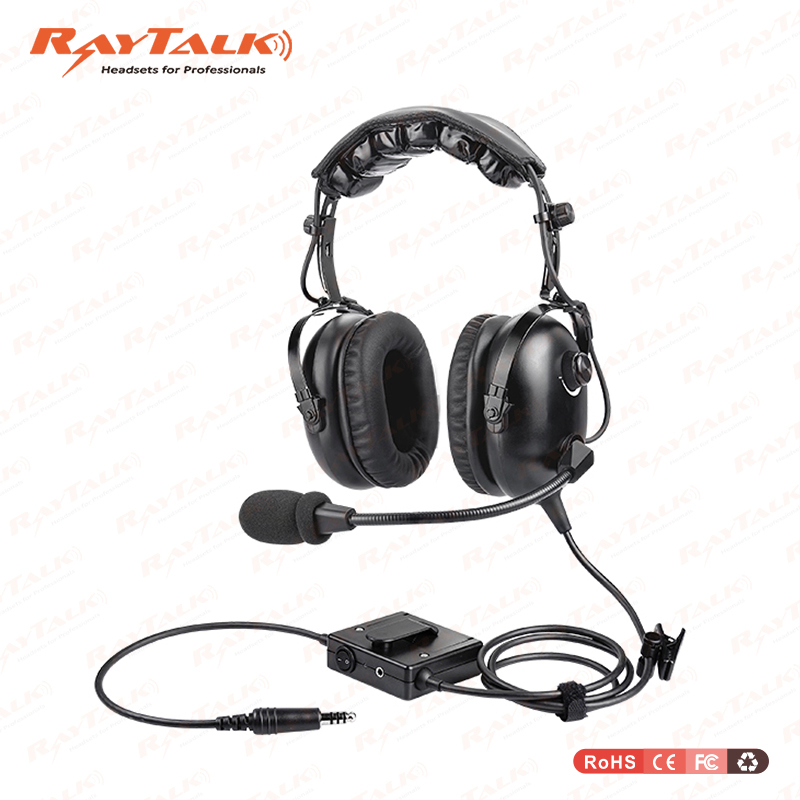 Anti Noise Headphones for Helicopter Two Way Radio Anti Noise Aviation Headset with Mic for Pilot User
