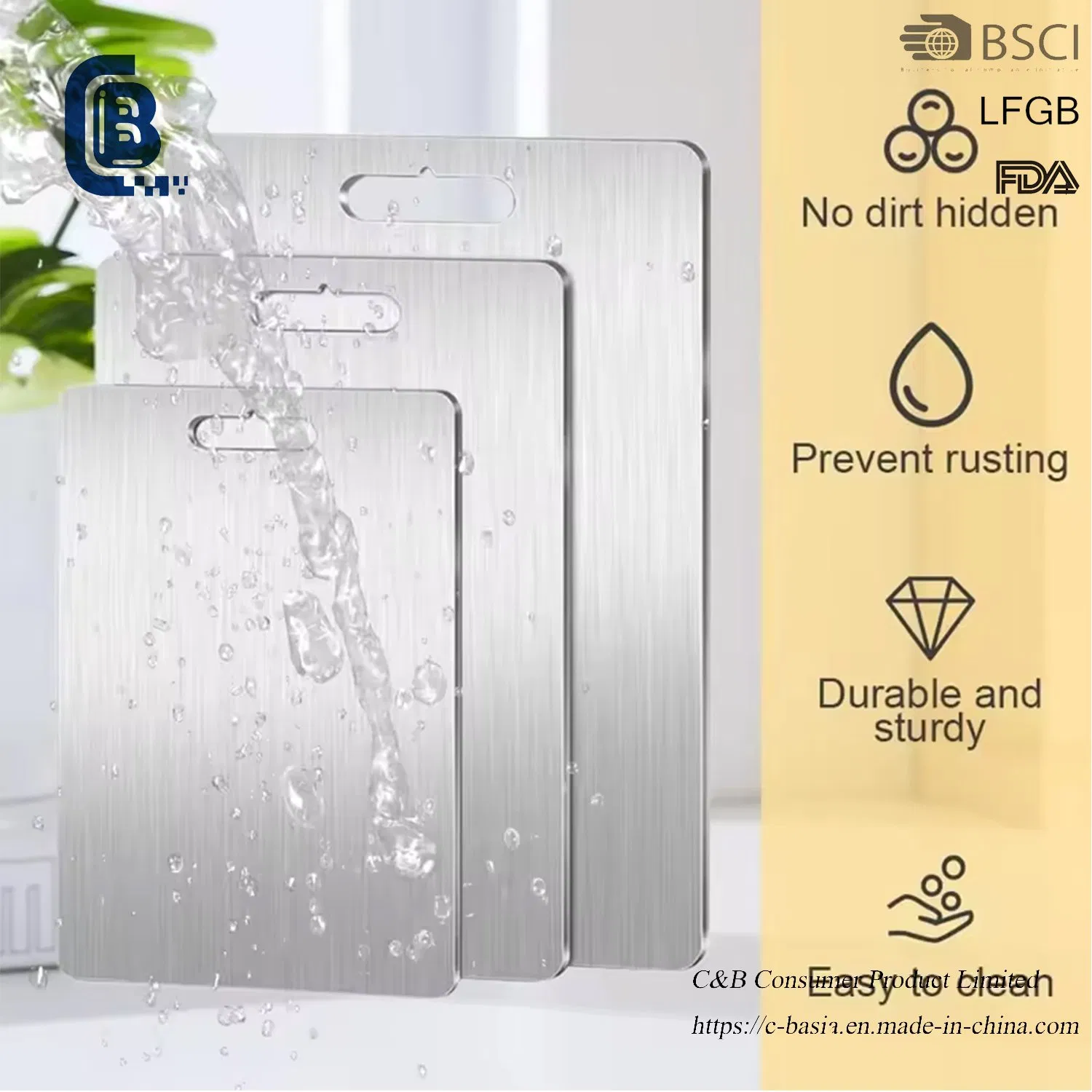 Titanium Cutting Board, Kitchen Chopping Board Double-Sided Durable