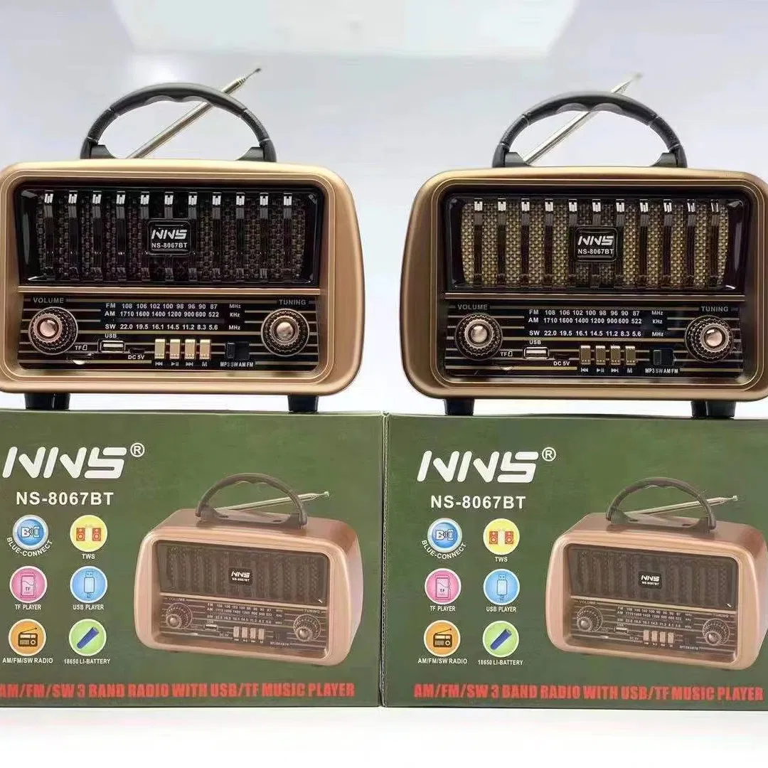 Ретро радио NS-8067BT с Bluetooth, деревянный корпус