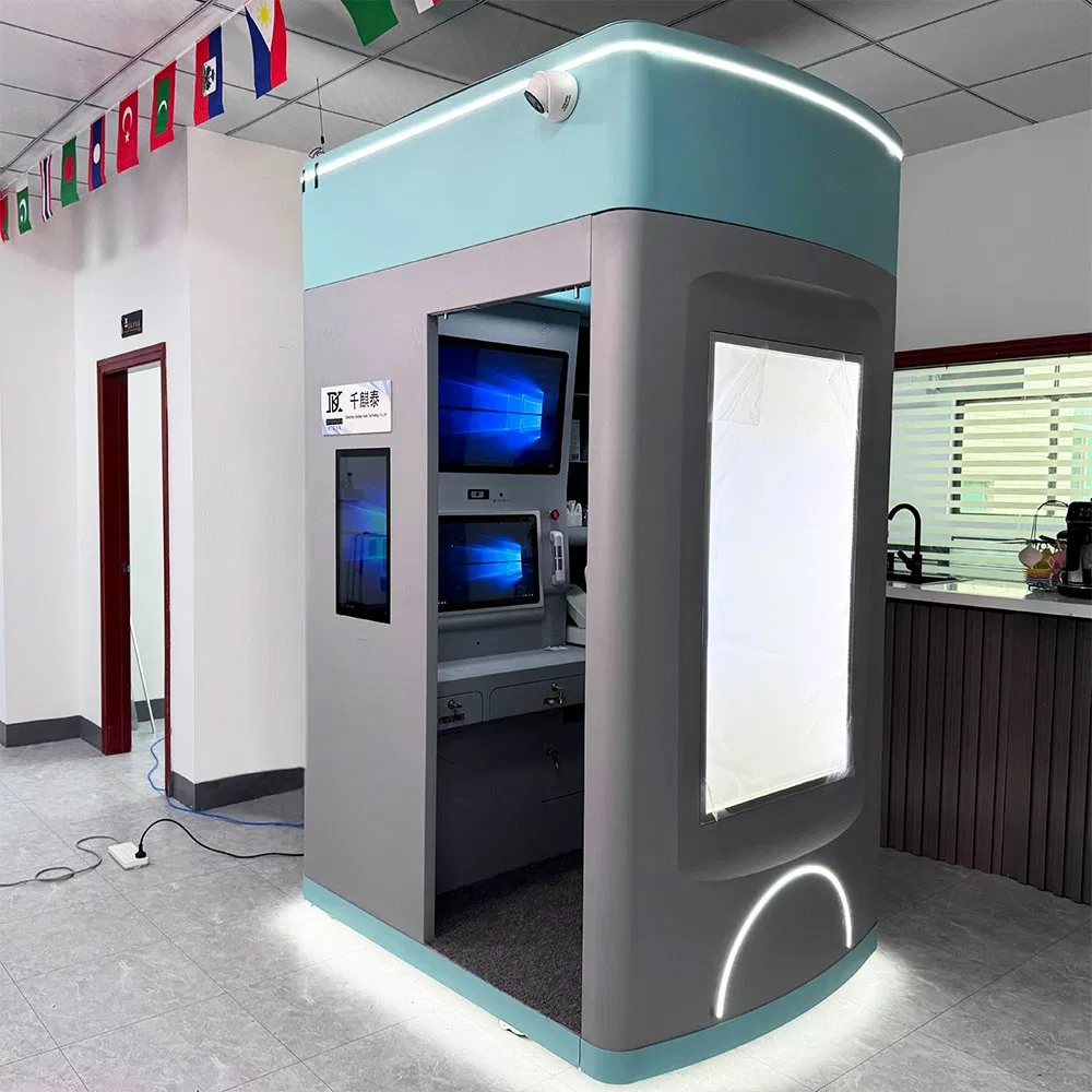 Body Examination Test Telemedicine Healthcare Kiosk Remote Tele-Consultant Station Self Service Hospital Kiosk