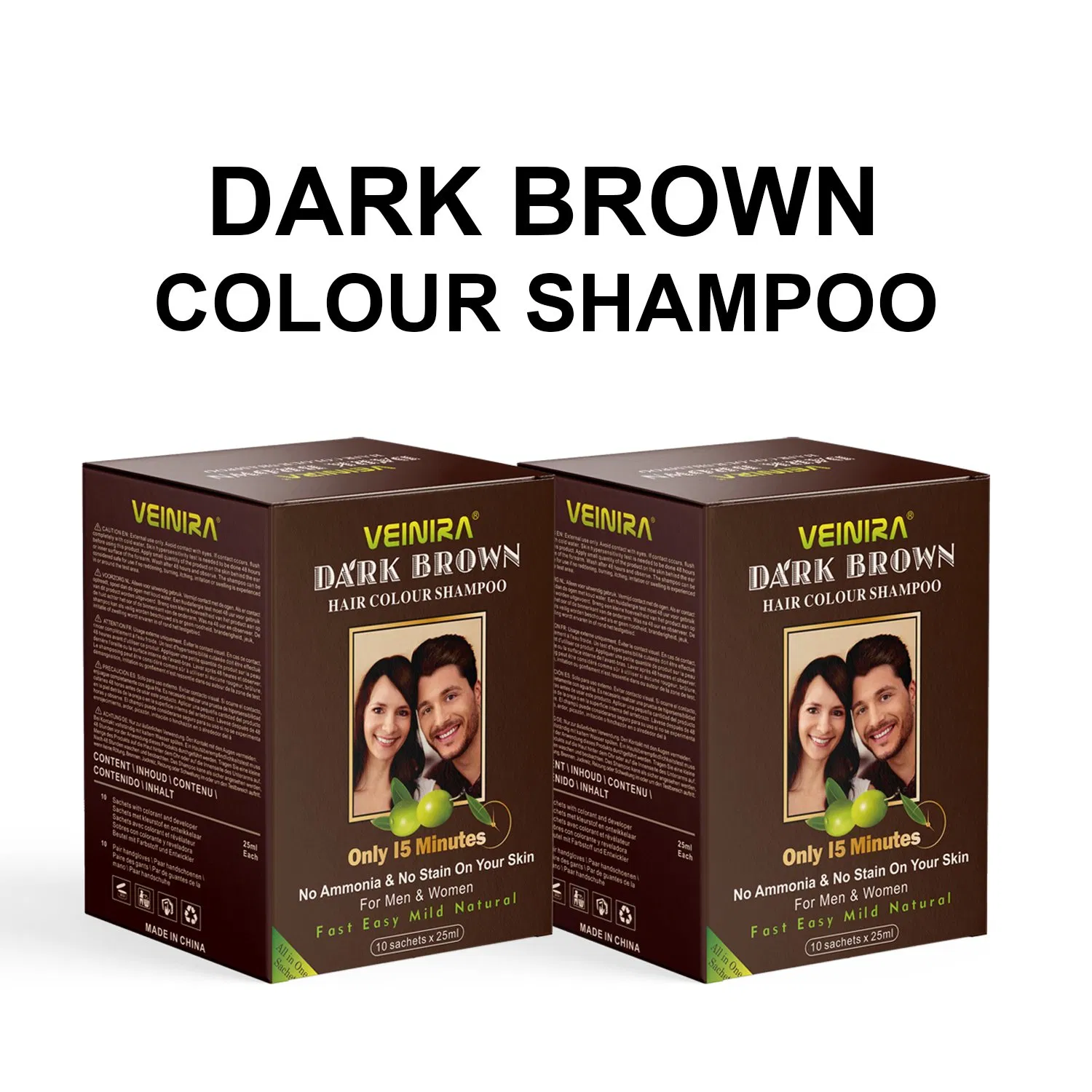 Veinira Black Brown Hair Hair Color Dye Shampoo Productos Para EL Cabello Tintes Para EL Cabello