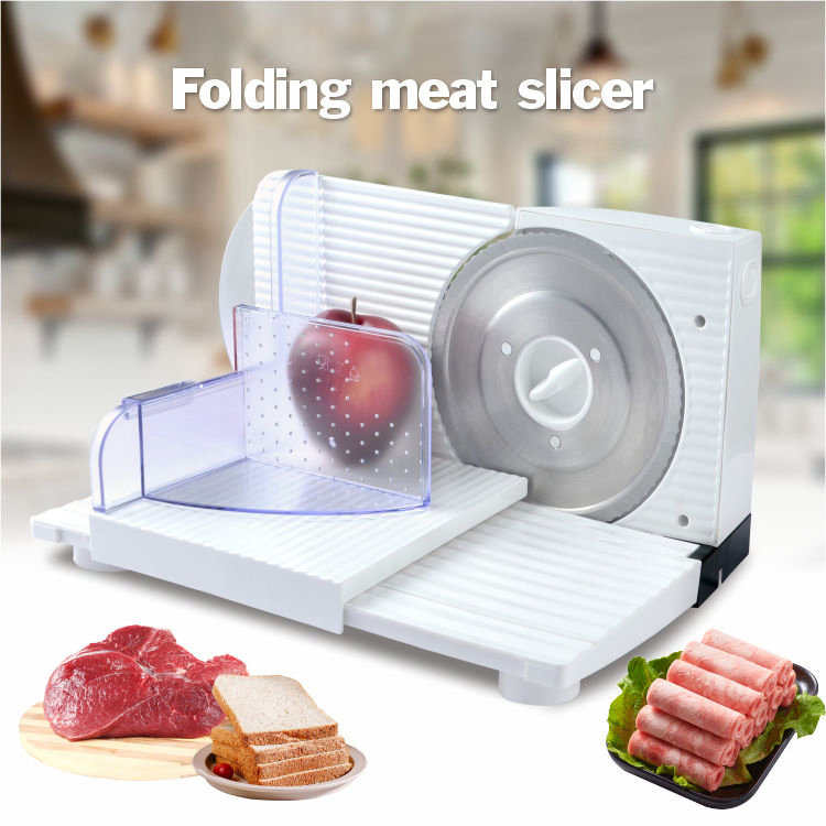 Factory Supply Electric Manual Food Slicer DC Motor White Portable Outdoor Household Restaurant 170mm Stainless Steel Blade Meat Slicer