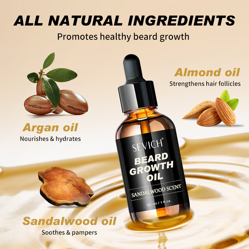 New Innovations Organic Argan Oil Good Smell Sandalwood Thicker Beard Growth Essential Oil for Personal Care