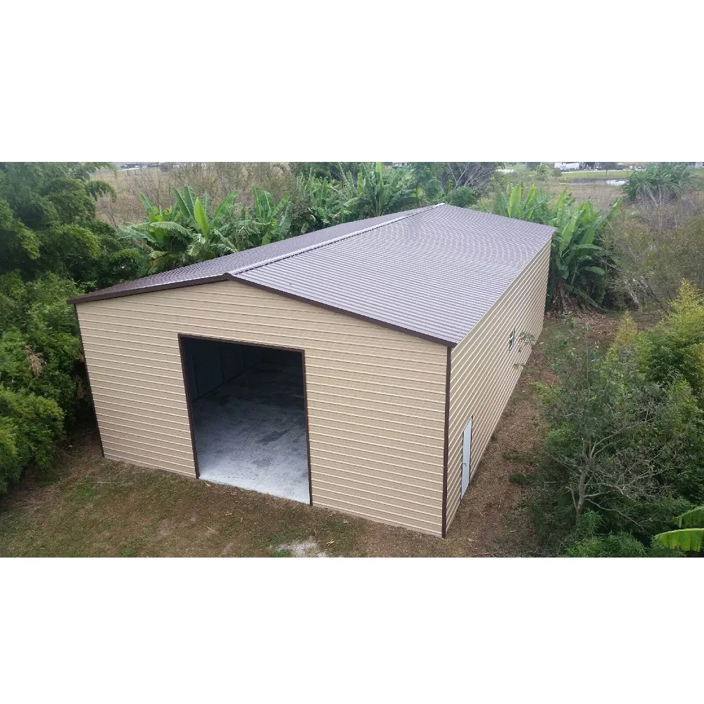 SC181 Steel Structure Car Garage Metal Roof Carport With Pointed Roof