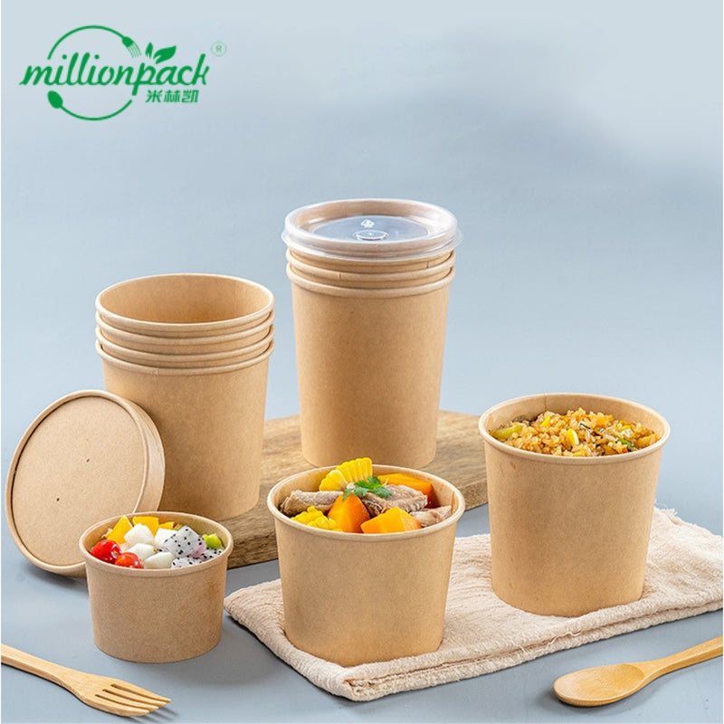 Recyclable Paper Soup Cup for Fast Food and Cafeterias