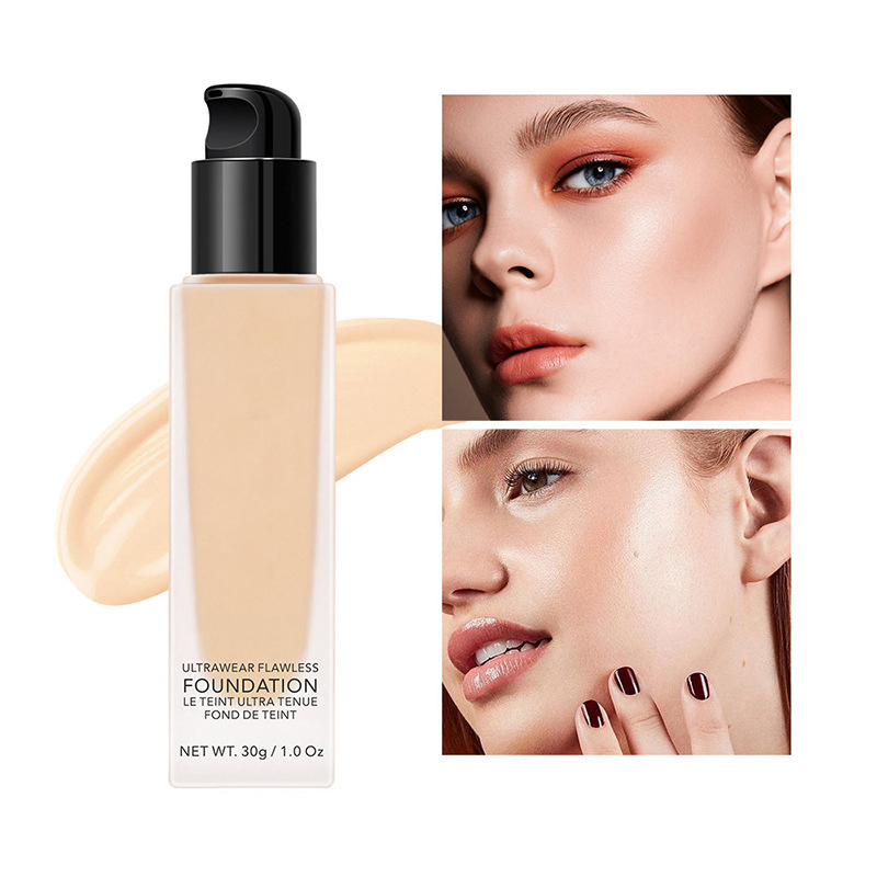 OEM Breathable Liquid Foundation High-Gloss Moisturizing Invisible Pores Natural Concealer Foundation