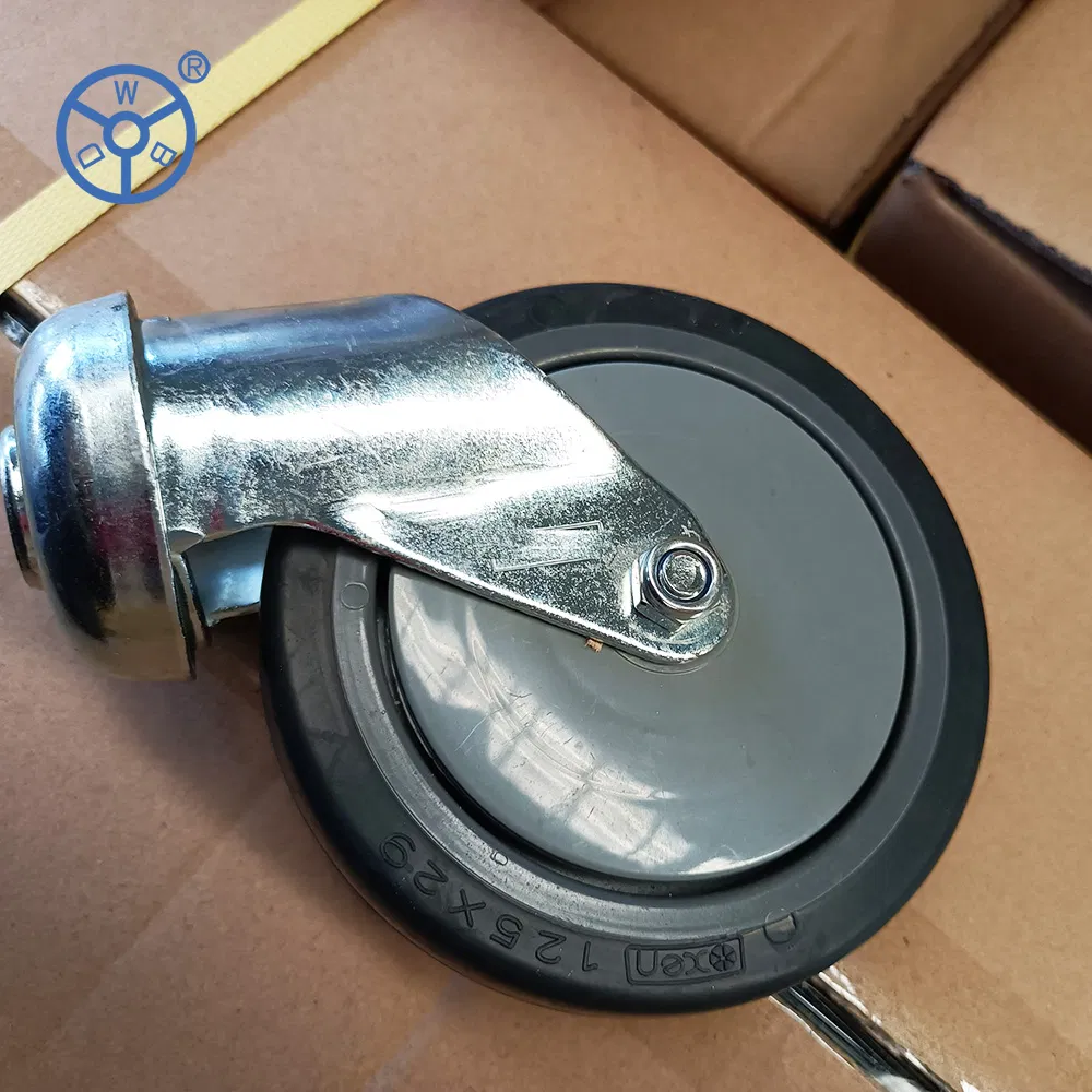 Wbd Hot Sale PU TPR 4 Inch Shopping Locking Castor Supermarket Caster Wheel
