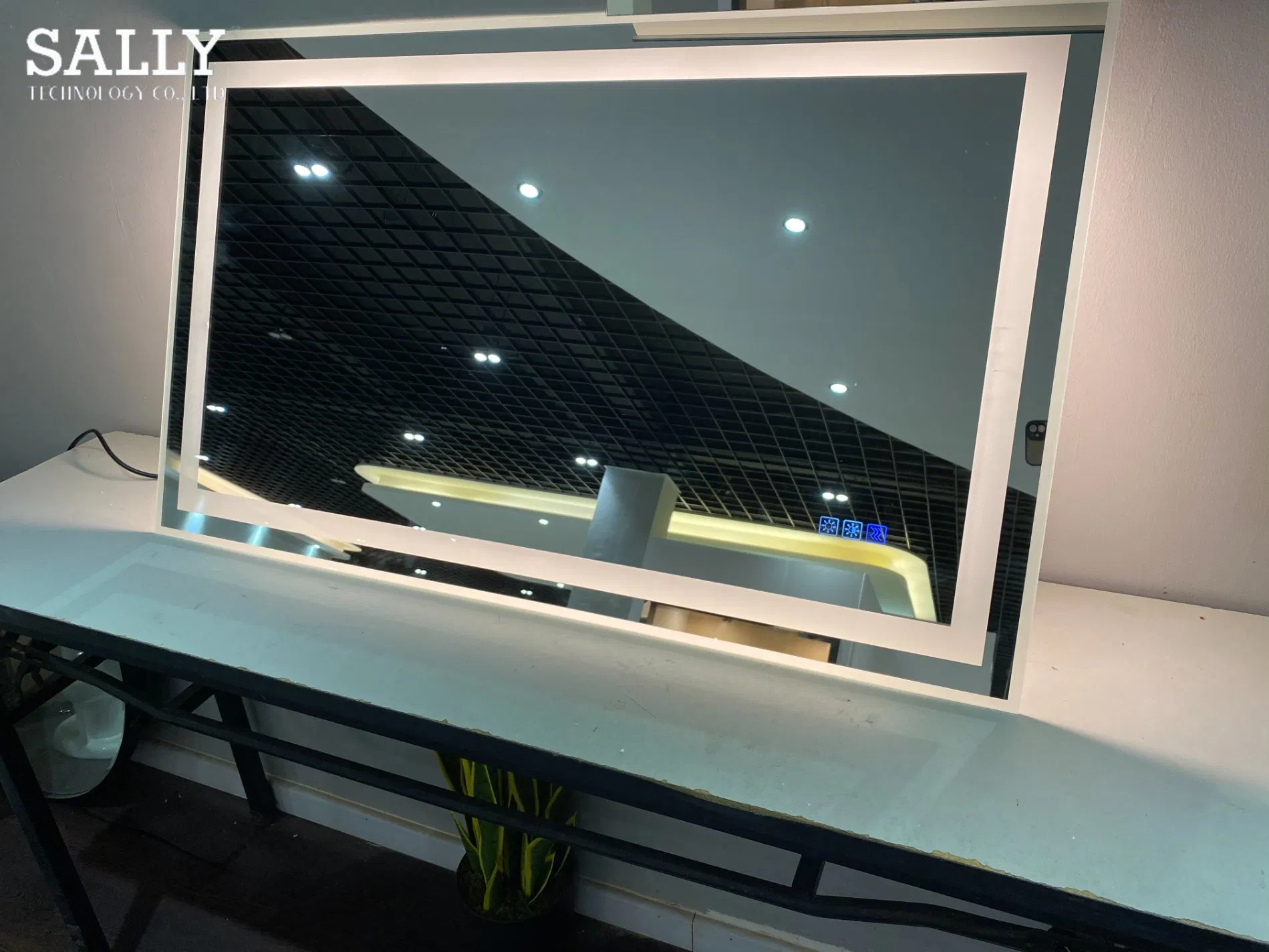 Stylish Wall-Mounted LED Makeup Mirror with Anti-Fog Feature