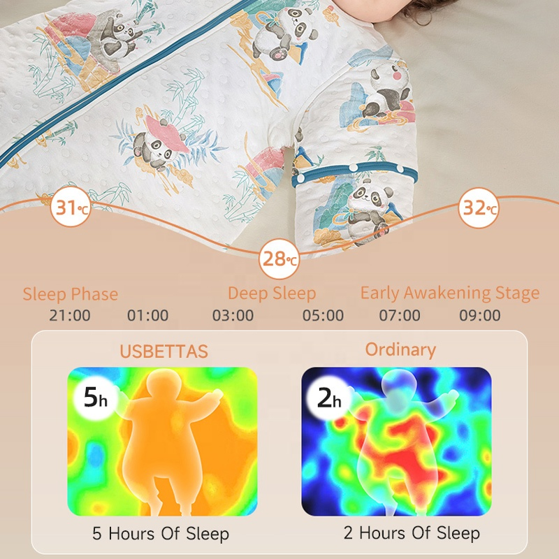 Customizable Toddler Winter Anti-Bacteria Sleeping Sack Newborn Infant Soft Air Layer Constant Temperature Sleep Bag