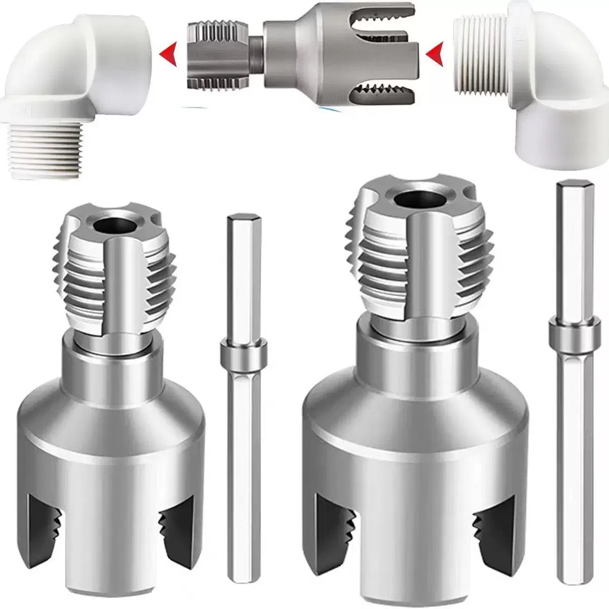 Integrated Internal and External Thread Pipe Threading Tool PVC Pipe Thread Cutting Tool Suitable for 1/2 '' 3/4 '' Pipes