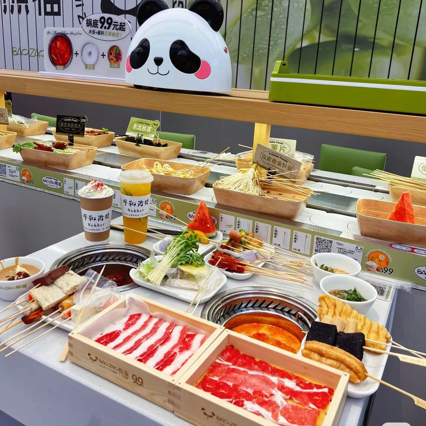 Self-Service Rotating Hot Pot Conveyor Table for Sushi Chinese Restaurant