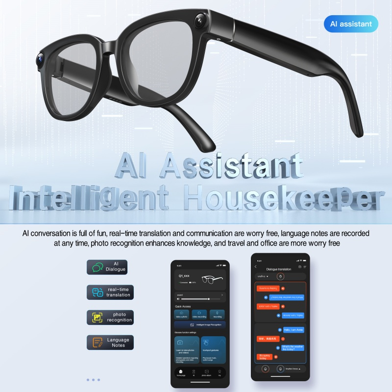 2026 Electrogromic Lenses Q1 13million Pixels Camera Ai Take photos Video Recording Chat Gpt Smart Glasses