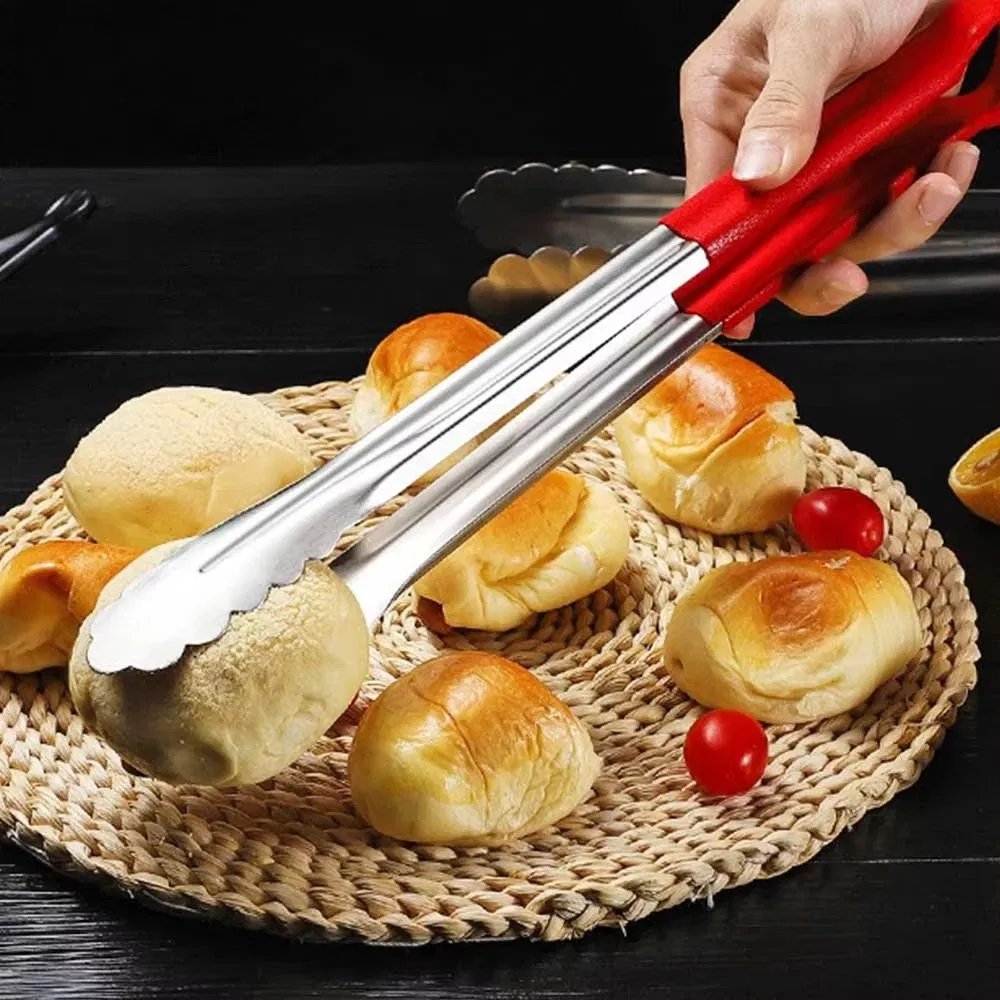 Stainless Steel Kitchen Gadgets Utensils Set-Buffet Food Serving Clip Salad Tongs BBQ Tongs