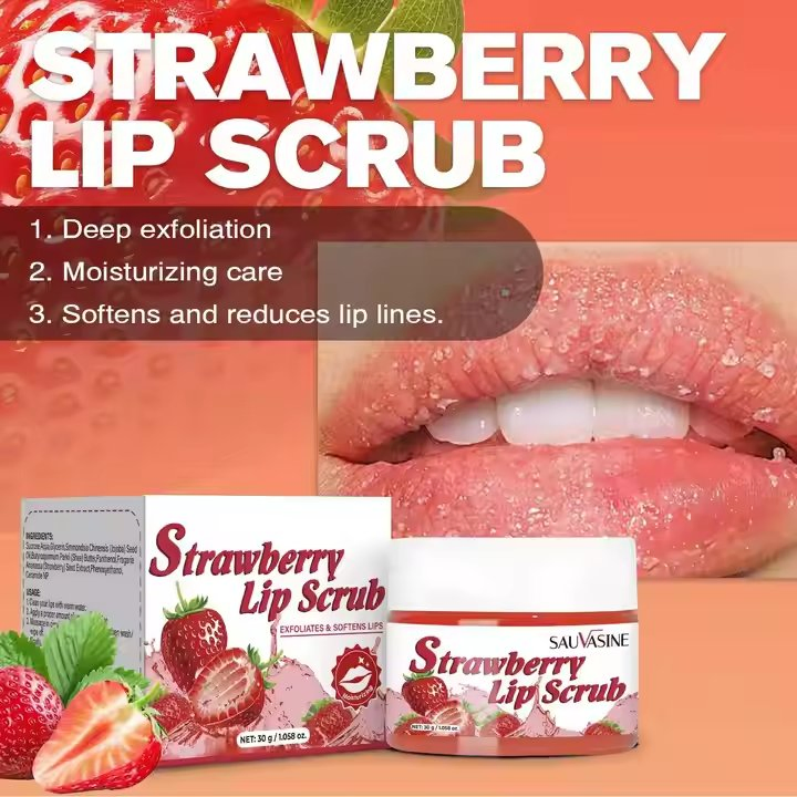OEM Lip Scrub Brush Custom Exfoliate Dead Skin Lightning Butter Sugar Lip Scrub for Lips Scrub