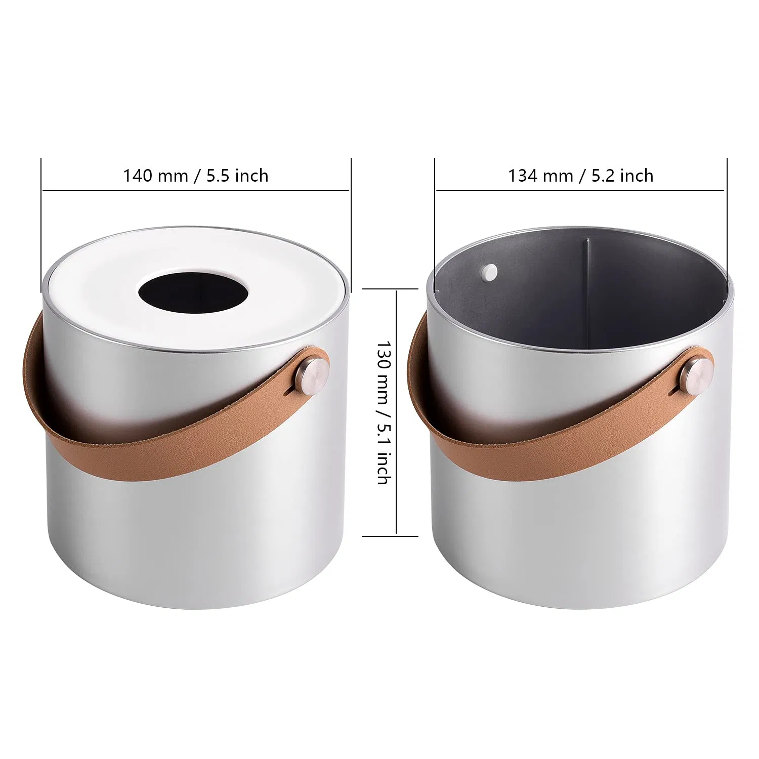 Round Holder Plastic Dispenser Cover Napkin Organizer Leather Handles Tissue Box