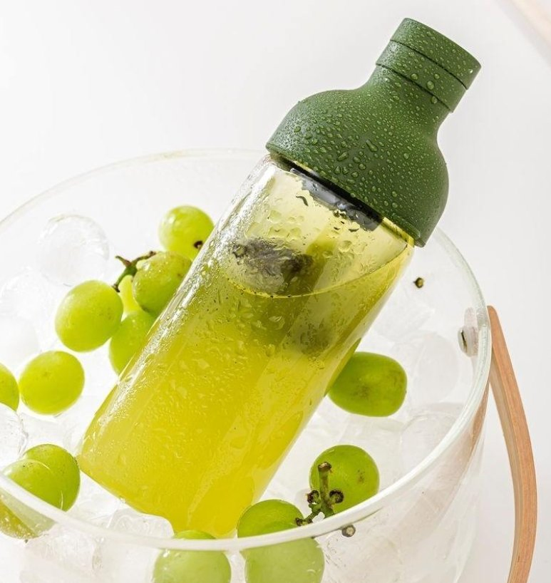 450ml Borosilicate Water Glass Bottle Cold Brew Glass Drinking Bottle with Silicone Lid and Infuser