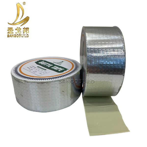 Self-Adhesive Butyl Tape Waterproof Stop Leak Seal High Temperature Aluminum Foil Butyl Rubber Roofing Tape for Roof Repair