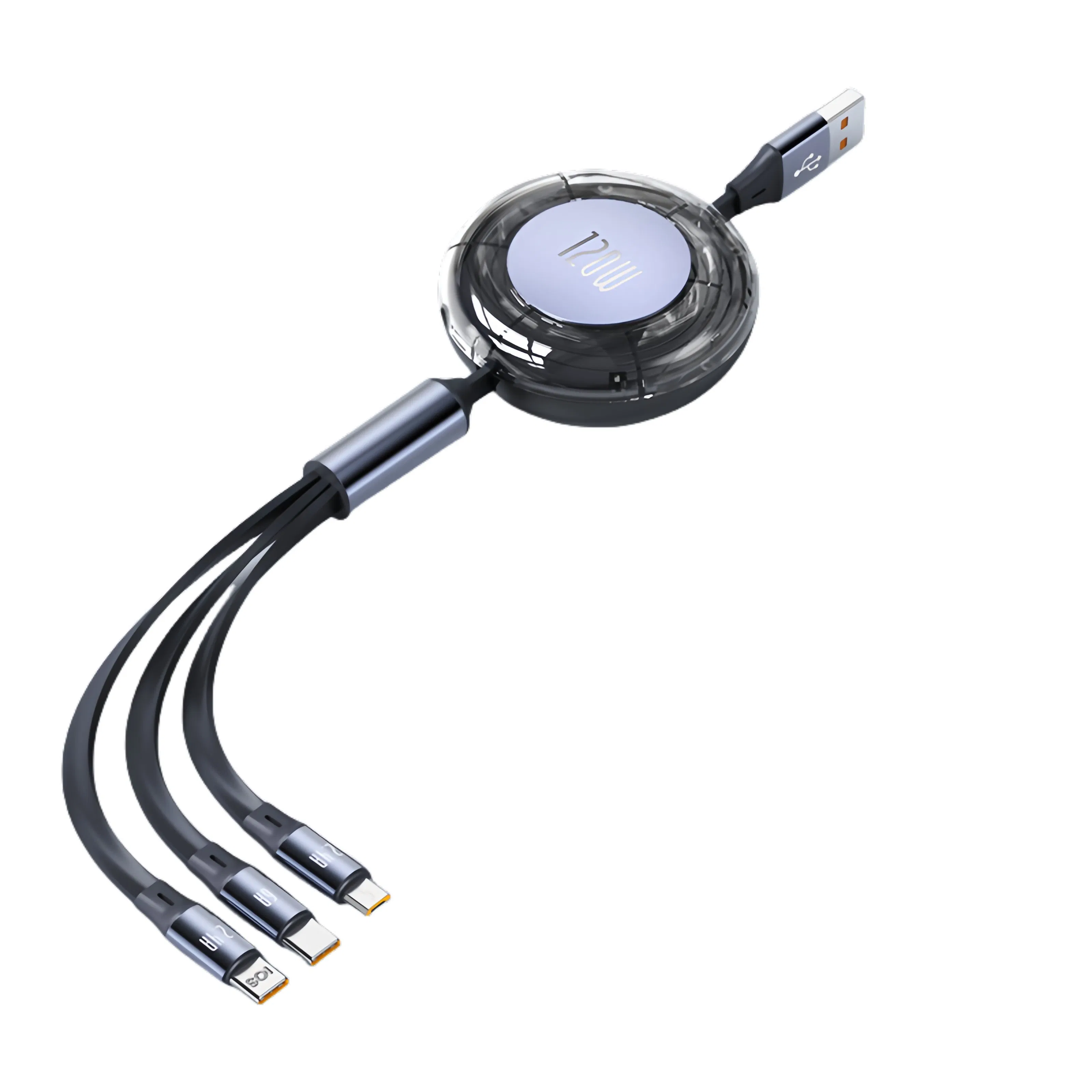 Телескопический кабель 3 в 1 для быстрой зарядки 120W
