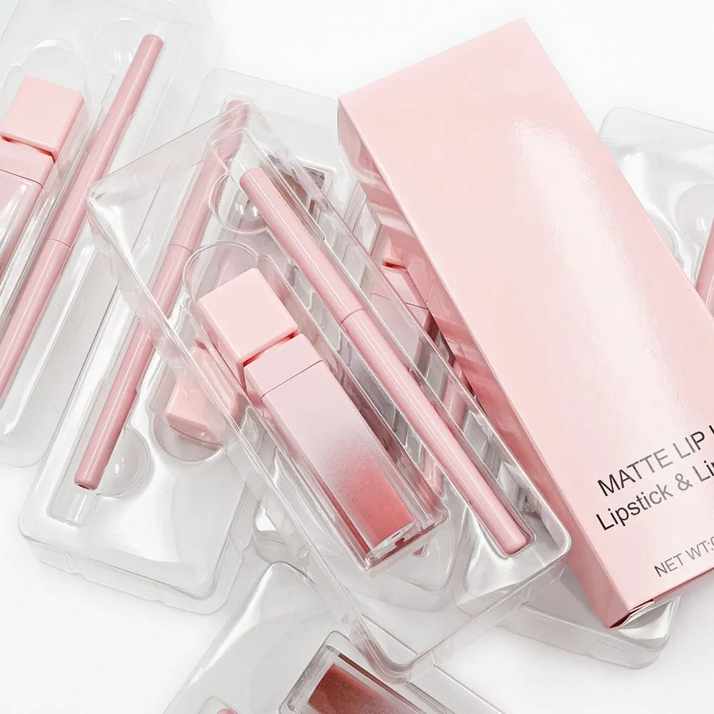 Custom Logo Private Label Lip Makeup Combo Matte Lipliner High Gloss Lipstick Creamy Glossy Lipstick