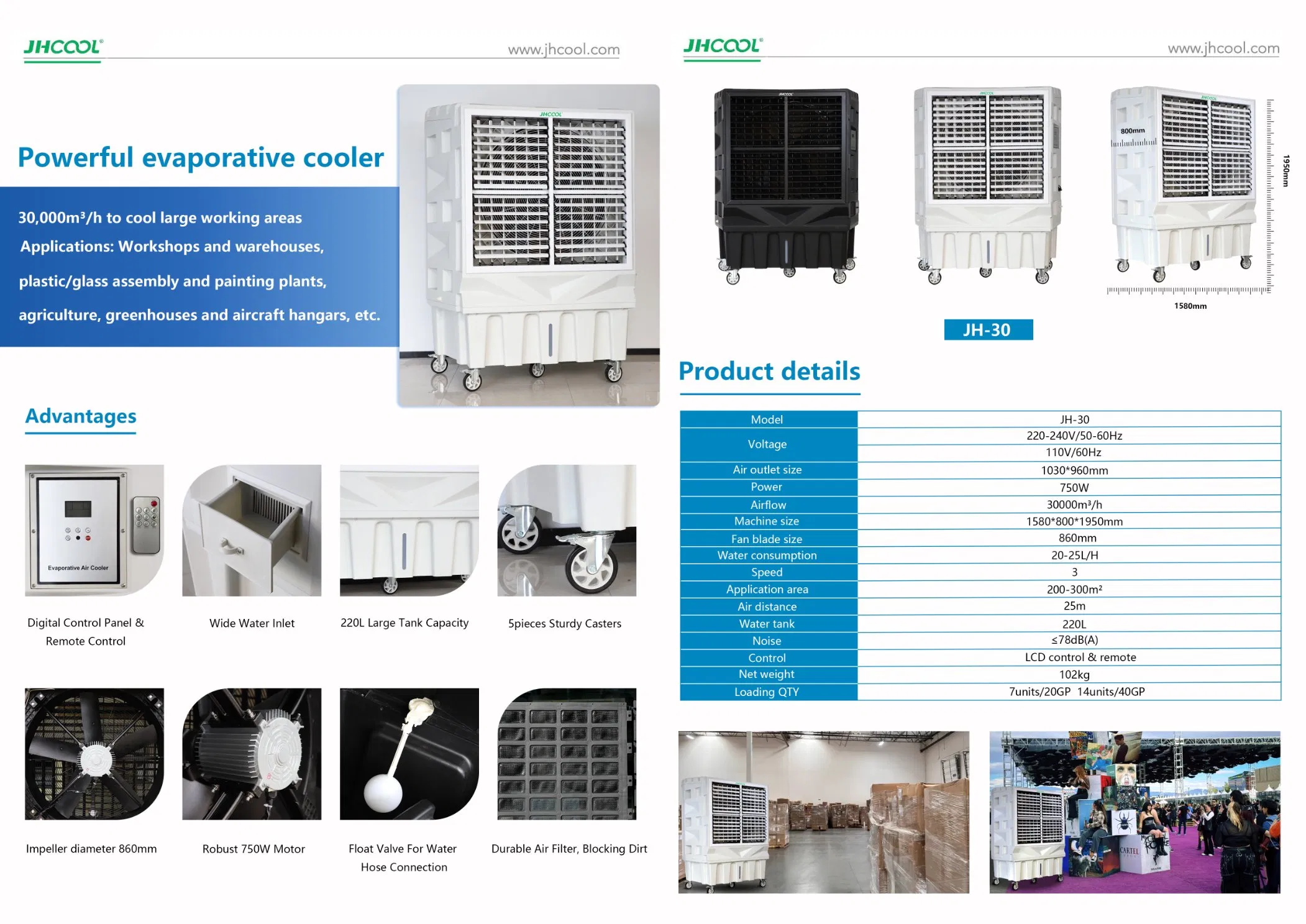 30000CMH Workshops Movable Air Condition Evaporative Air Cooler Swamp Cooler Climatizacion Evaporativa