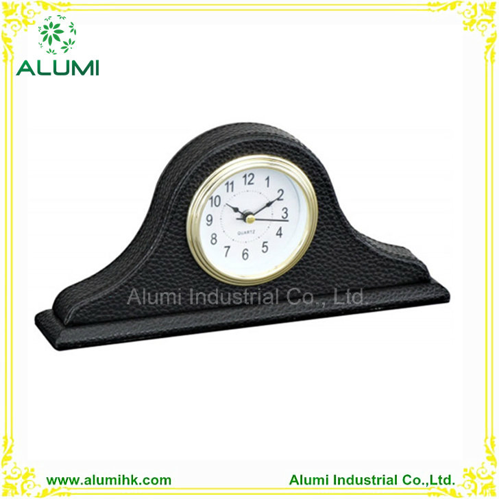 Leather Desktop Clock for Hotel for Hotel Supplies