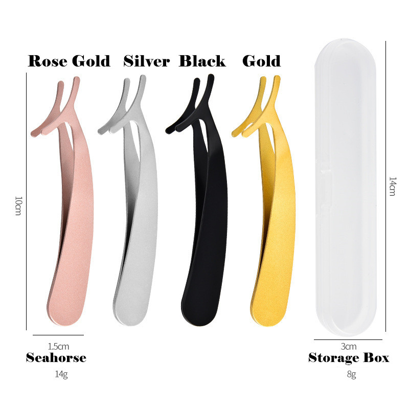 Reusable Stainless Steel Seahorse Lash Clip Rose Gold Beauty Tool Eyelash Applicator