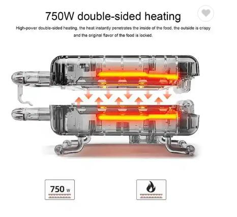 Electric Sandwich Maker with Non-Stick Plate Indoor Breakfast Grill Bread Toaster Panini Maker