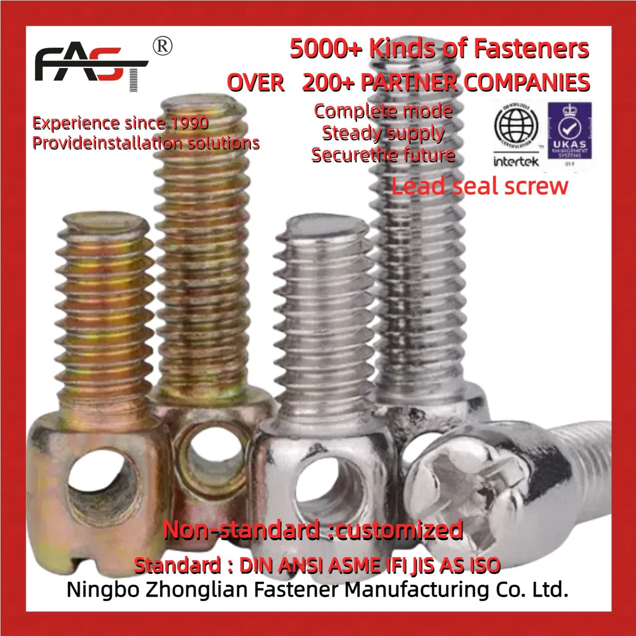 Premium Quality Lead Seal Screws - Rust & Corrosion-Resistant